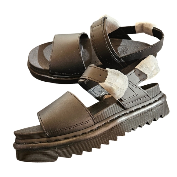 Dr Martens Voss Black Leather Sandals Womens NEW - Picture 2 of 7